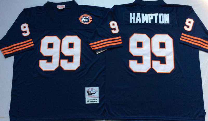 Bears 99 Dan Hampton Navy M&N Throwback Jersey